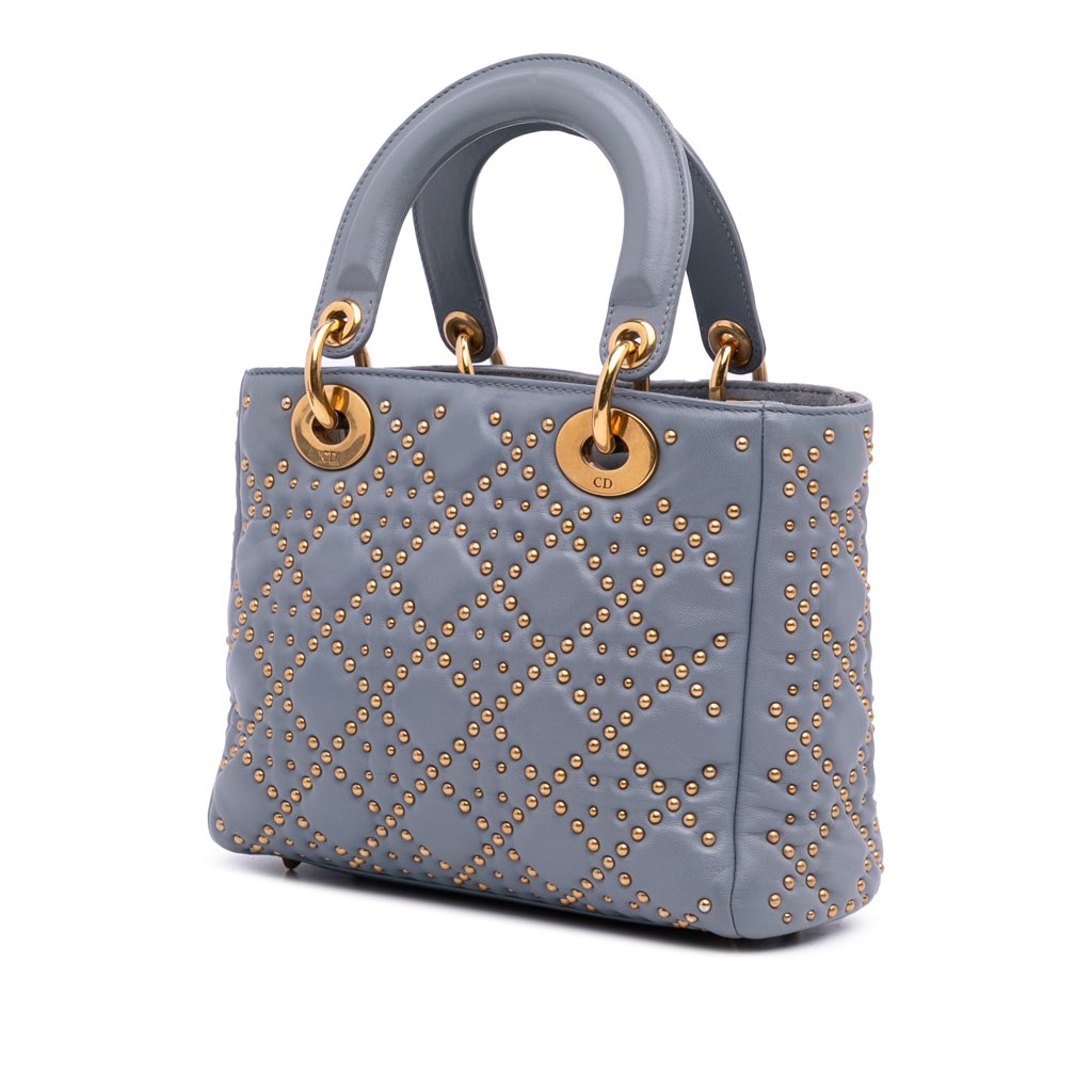 Dior Small Lambskin Cannage Studded Supple Lady Dior - 2