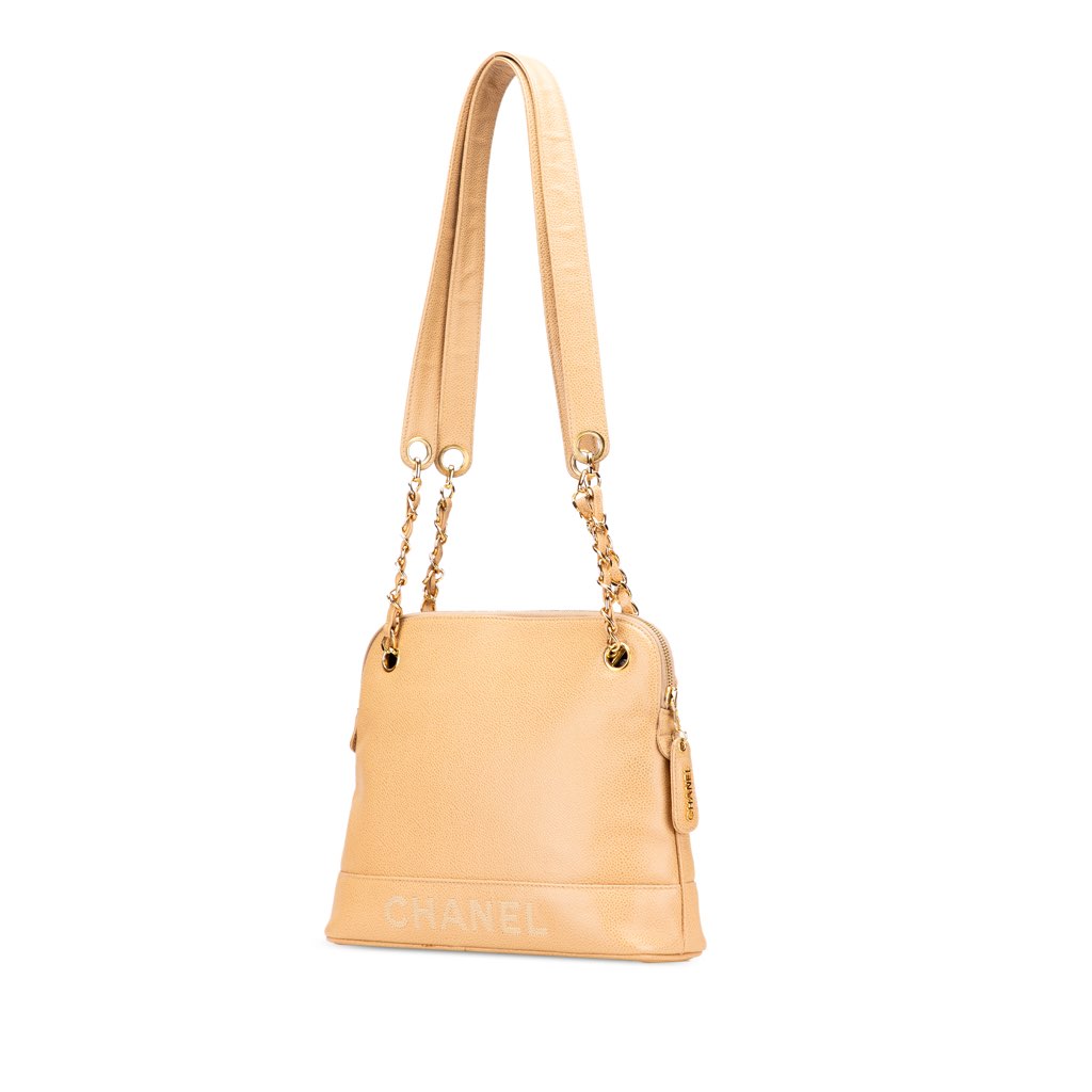 Chanel Caviar Logo Chain Shoulder Bag - 2