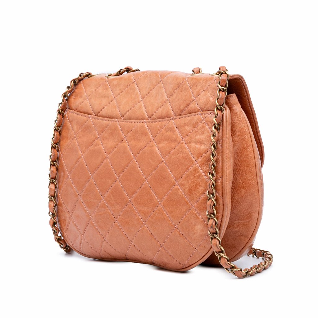 Chanel Medium Aged Calfskin Bubble CC Flap - Back view