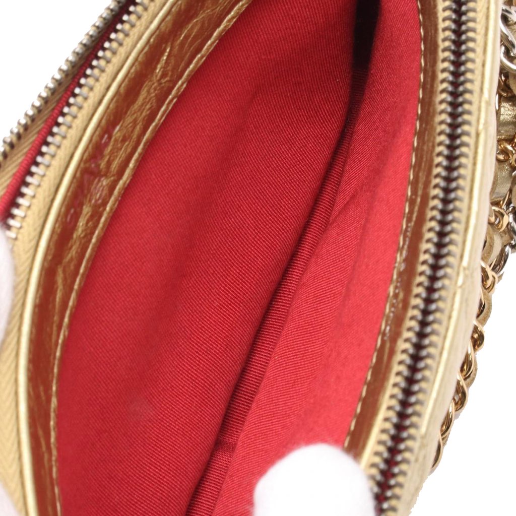 Chanel Quilted Metallic Aged Calfskin Gabrielle Clutch With Chain - 3