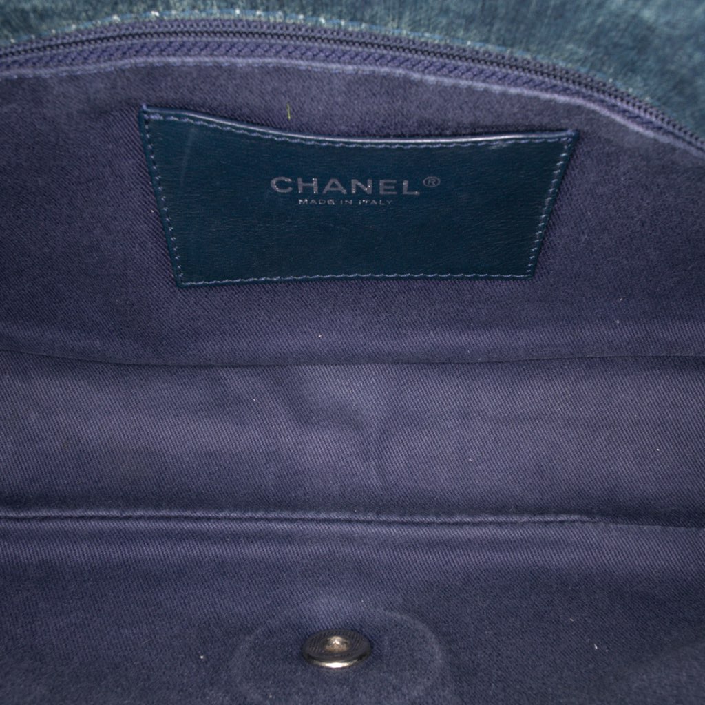 Chanel Large Embroidered Denim Camellia Flap - 4