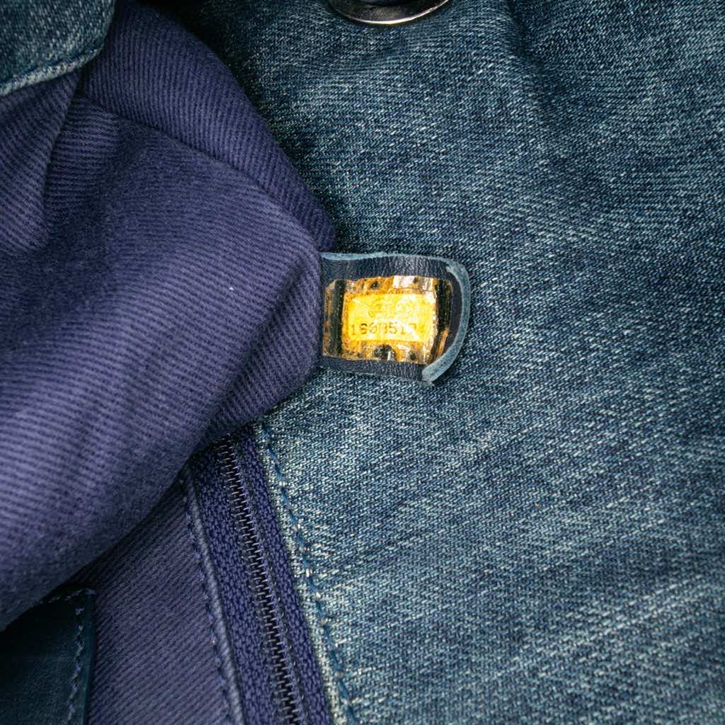 Chanel Large Embroidered Denim Camellia Flap - Detail 1