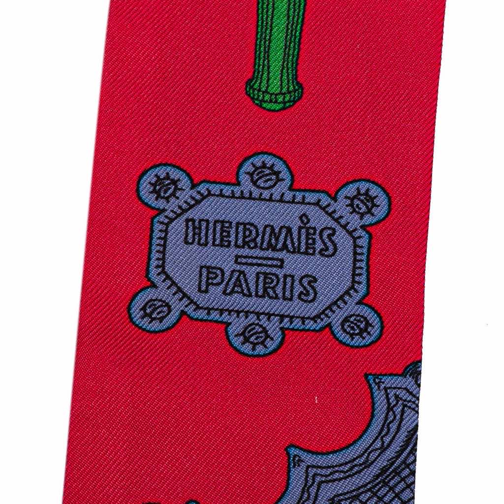 Hermès Merveilleuses Lanternes Twilly Silk Scarf - Back view