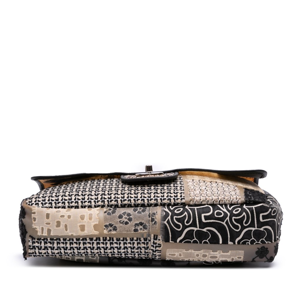 Chanel Jumbo PVC and Tweed Patchwork Single Flap - Image 6