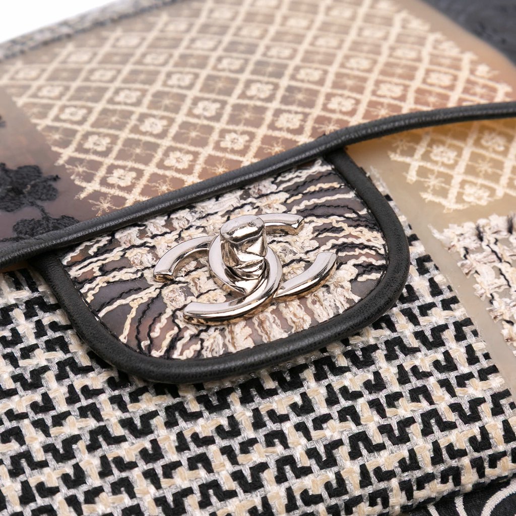 Chanel Jumbo PVC and Tweed Patchwork Single Flap - Image 10