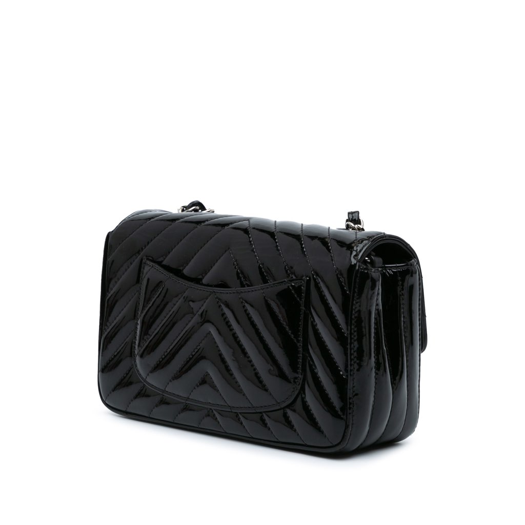 Chanel Mini Rectangular Classic Chevron Patent Single Flap - 2