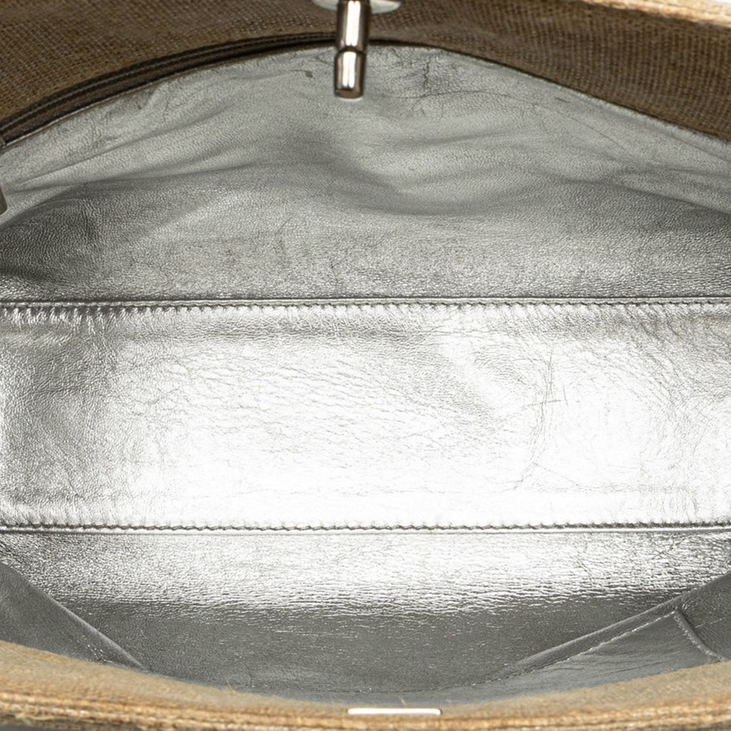 Chanel CC Stitched Linen Chain Tote - 4