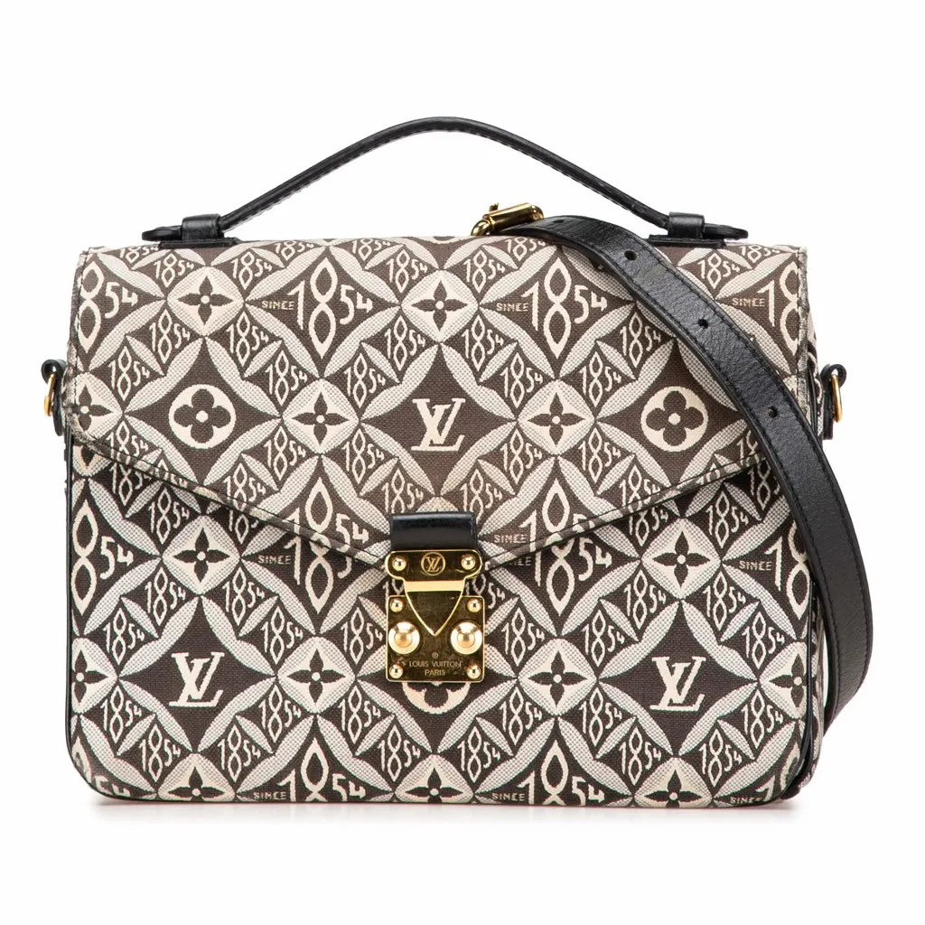 Louis Vuitton Since 1854 Pochette Metis Black Canvas Good - Front View