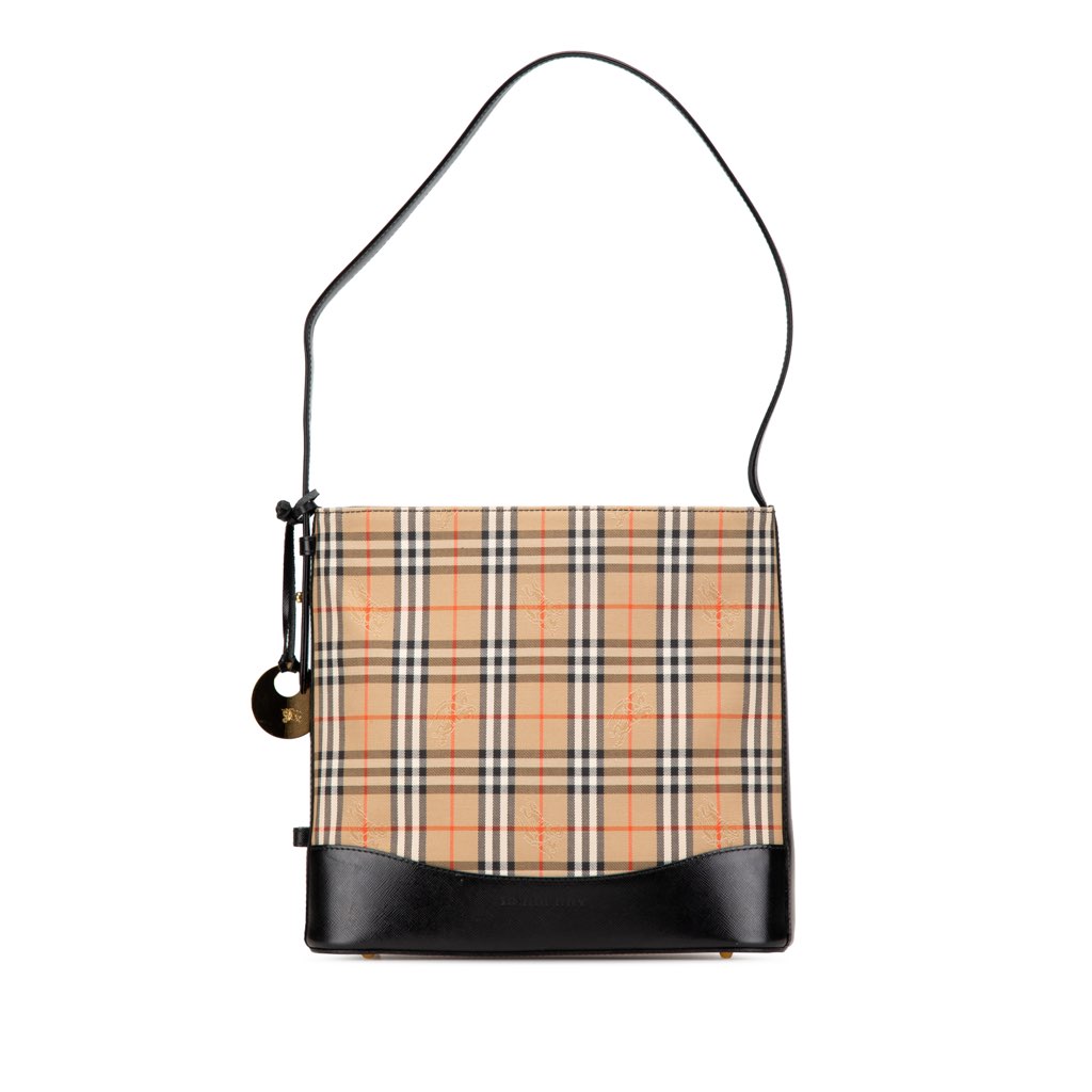 Burberry Haymarket Check Canvas Shoulder Bag