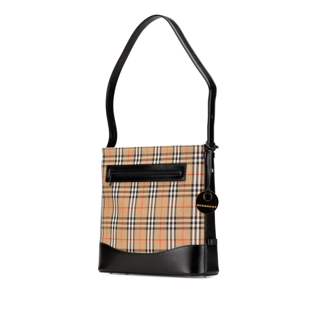 Burberry Haymarket Check Canvas Shoulder Bag - Back view