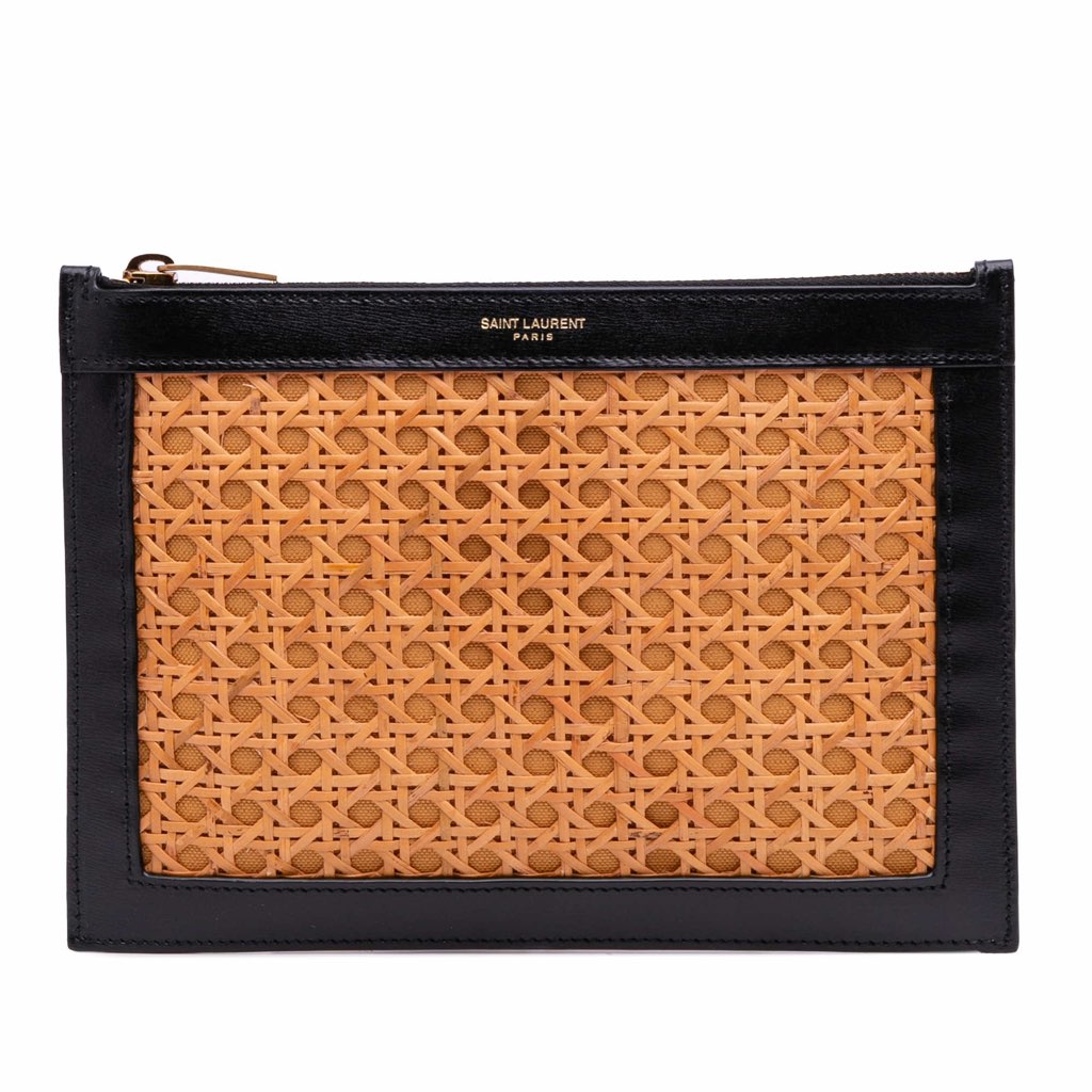 Saint Laurent Wicker Rattan Pouch