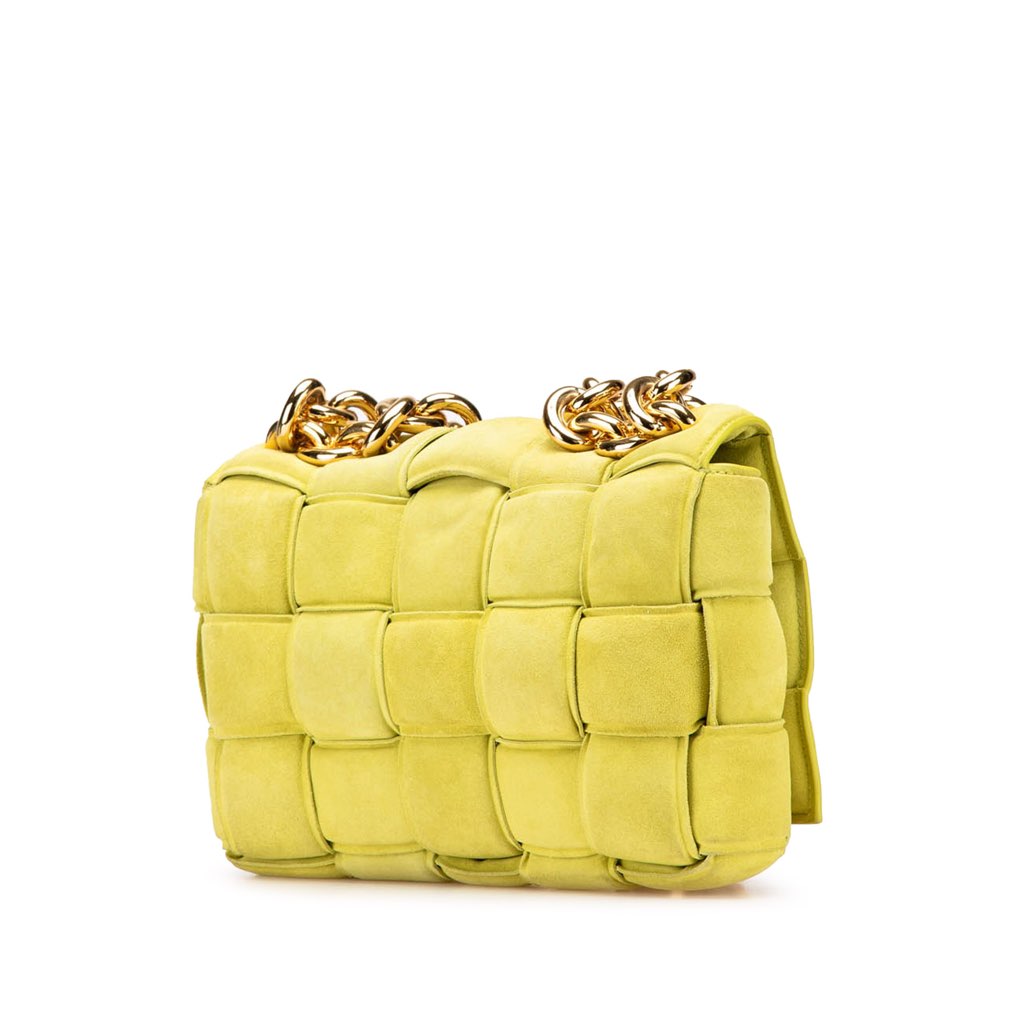 Bottega Veneta Suede Intrecciato Padded Chain Cassette Satchel - 2