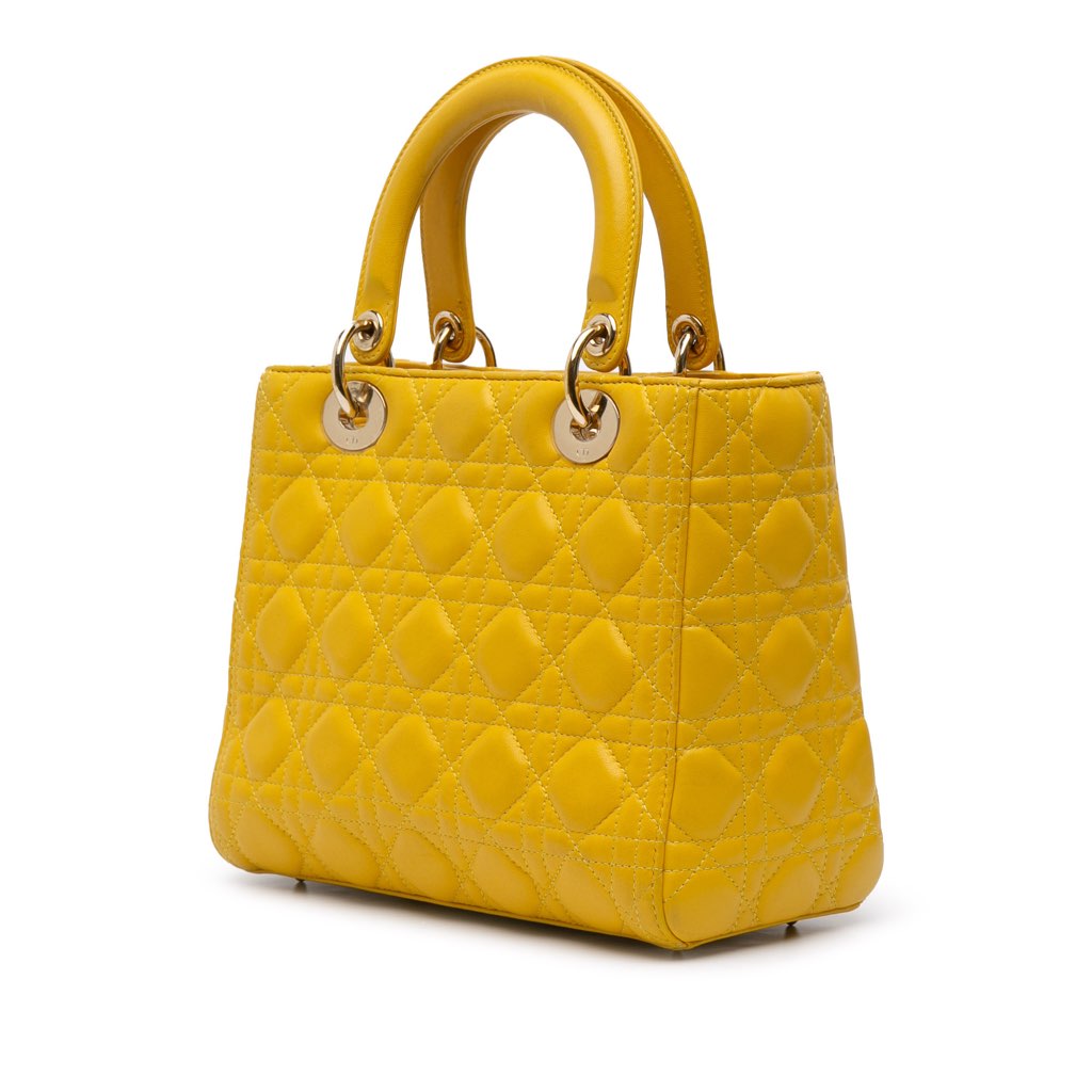 Dior Medium Lambskin Cannage Lady Dior - Back view