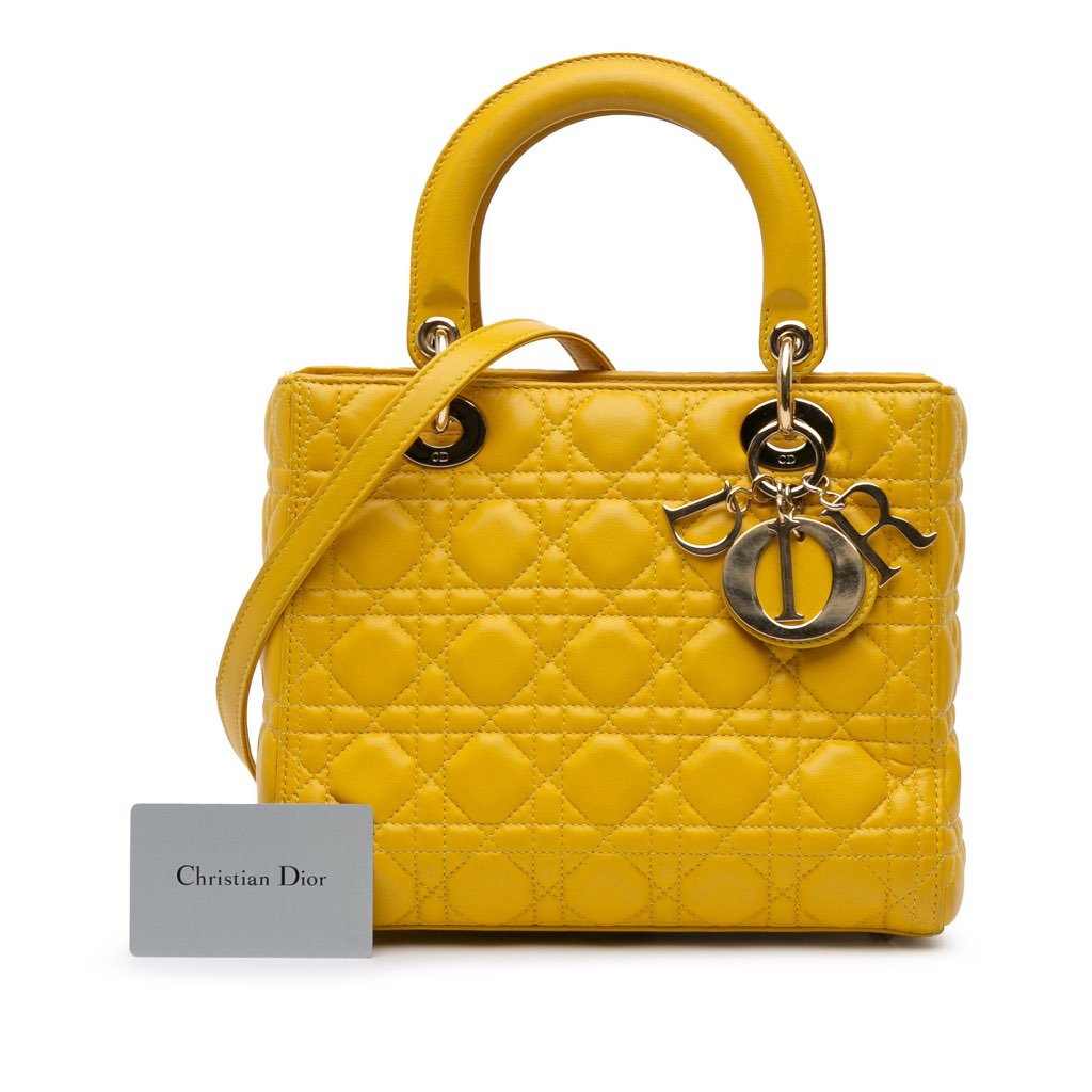 Dior Medium Lambskin Cannage Lady Dior - Image 15