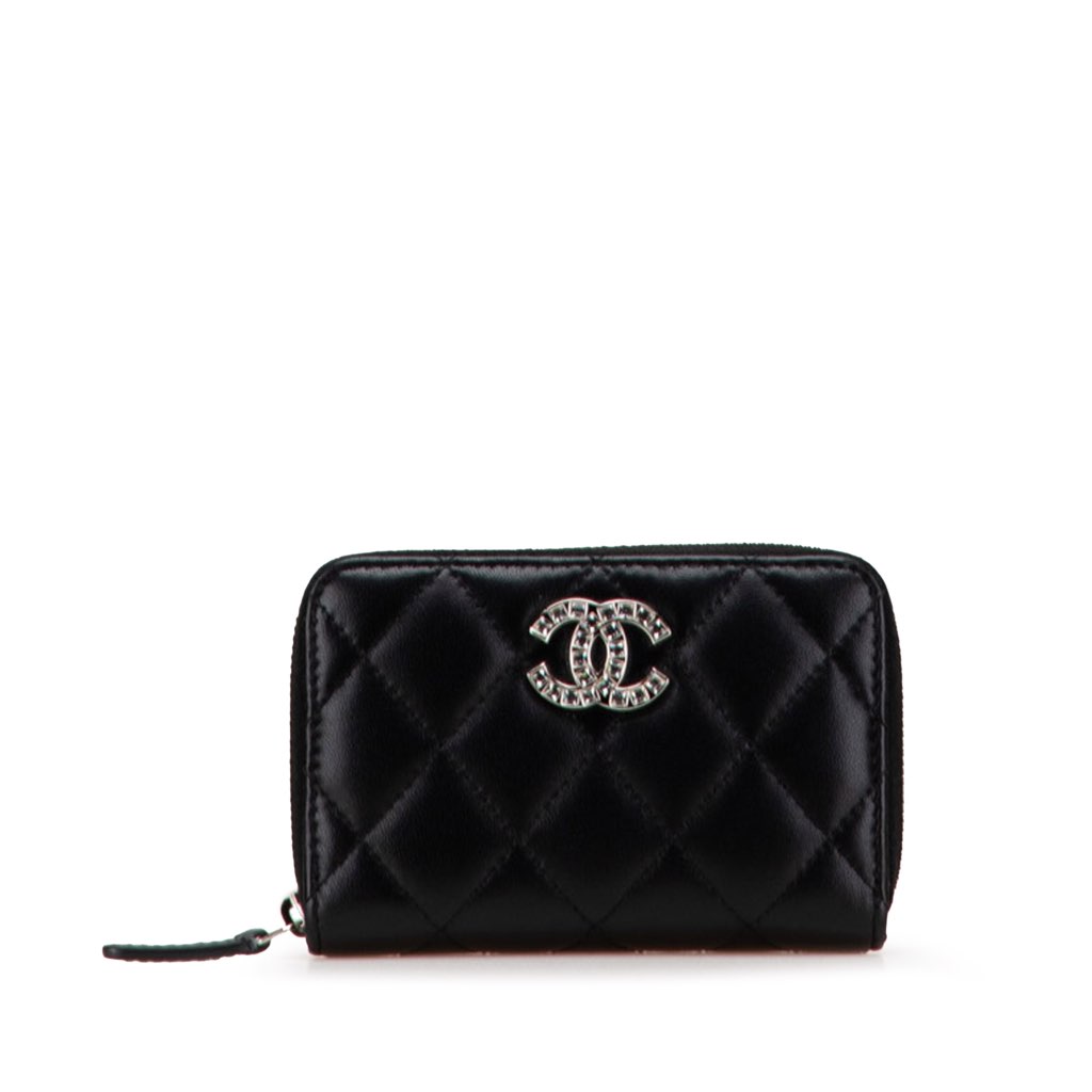 Chanel Quilted Lambskin CC Crystal Coin Pouch