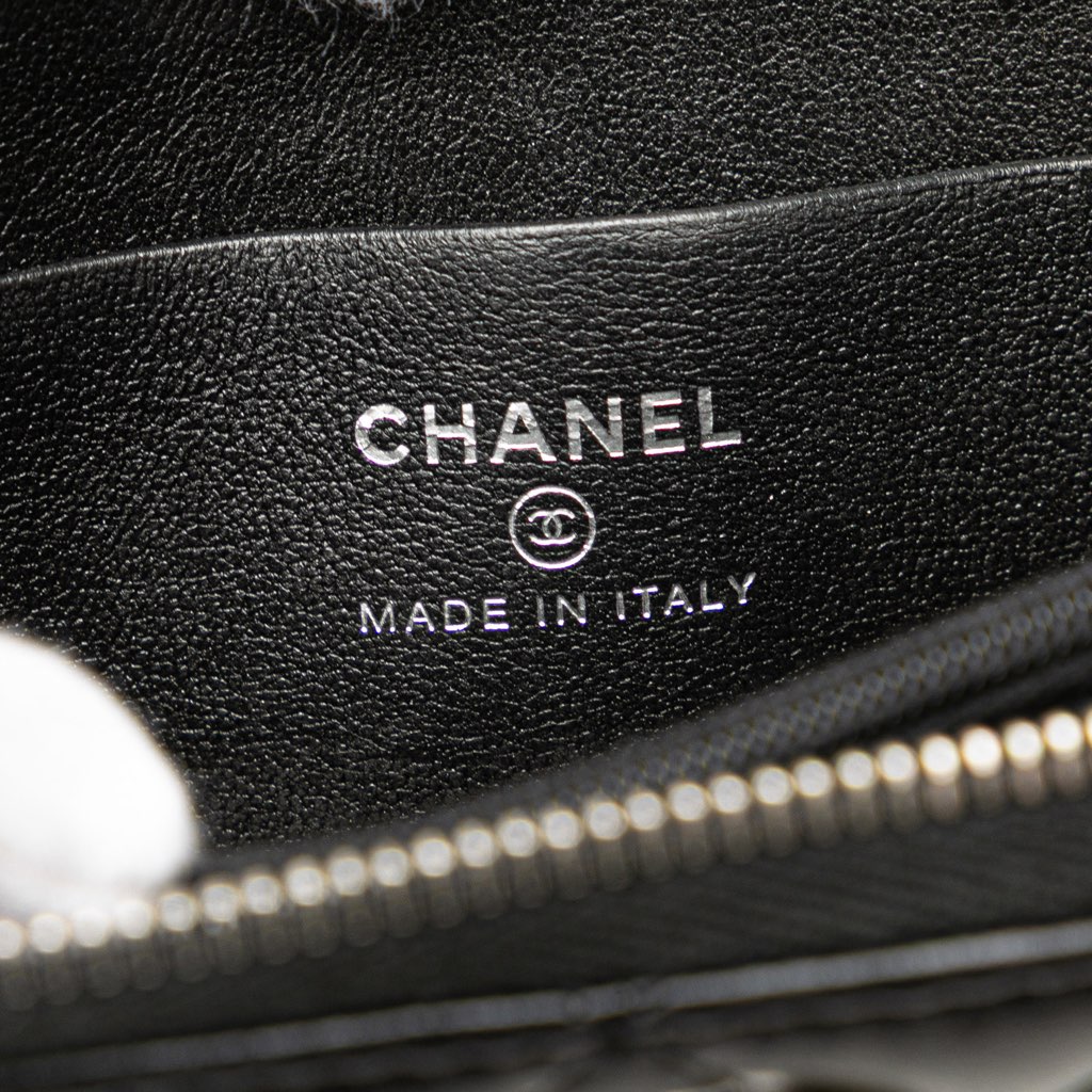 Chanel Quilted Lambskin CC Crystal Coin Pouch - Side view