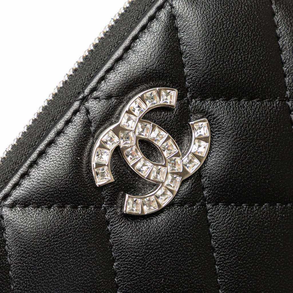 Chanel Quilted Lambskin CC Crystal Coin Pouch - Image 10