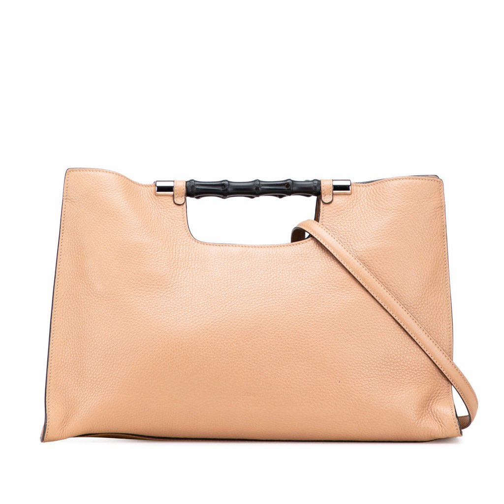 Gucci Medium Calfskin Bamboo Daily Shopper Satchel