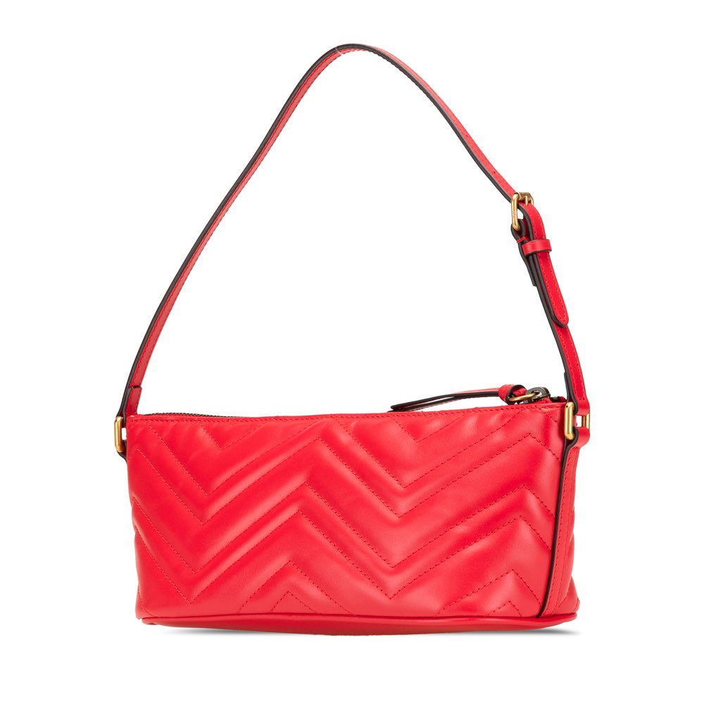 Gucci GG Marmont Matelasse Leather Shoulder Bag - Back view