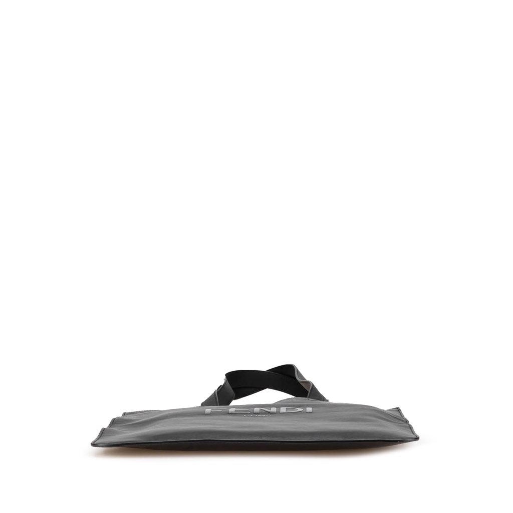 Fendi Embossed Leather Logo Shopper Tote - 3