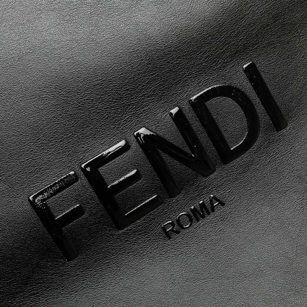 Fendi Embossed Leather Logo Shopper Tote - 5
