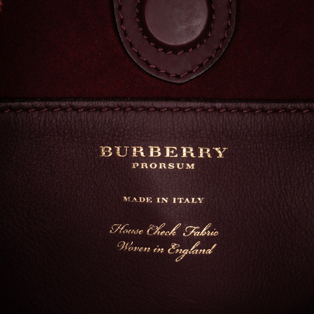 Burberry House Check Canvas and Suede Fringe Bucket Bag - 5