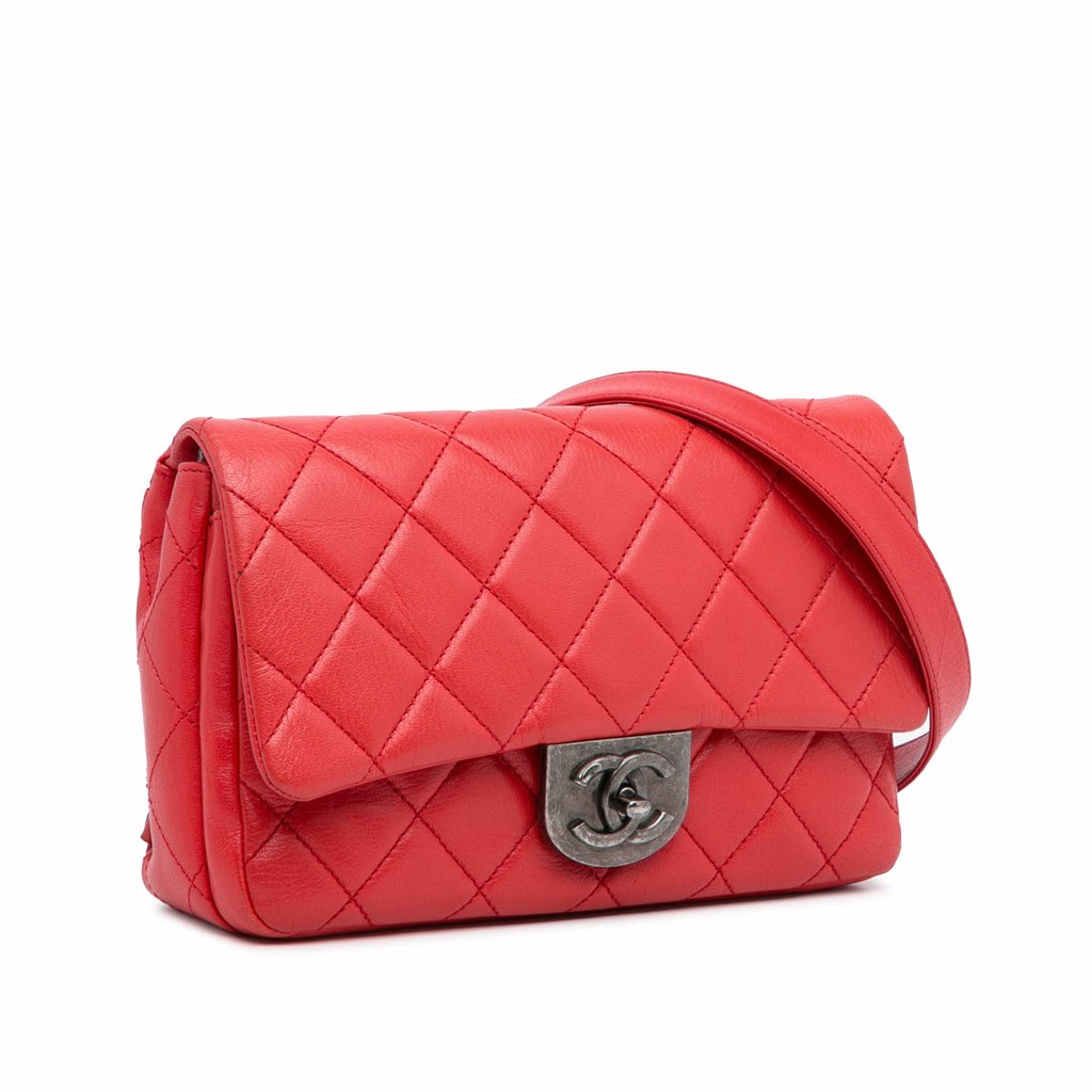 Chanel Small Quilted Goatskin Double Carry Waist Chain Flap - 2