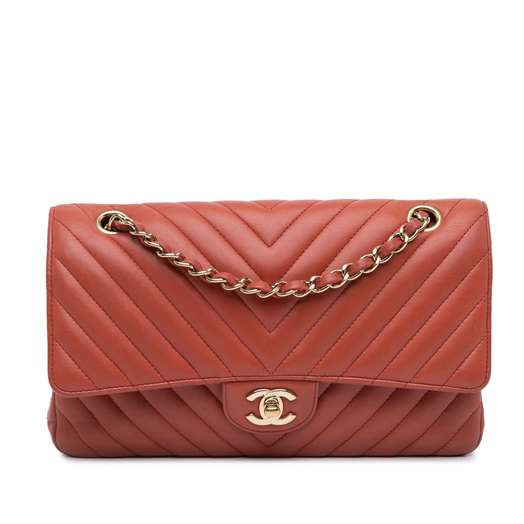 Chanel Medium Classic Chevron Lambskin Double Flap