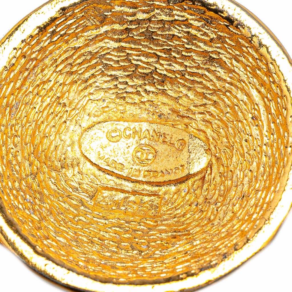 Chanel Gold Plated CC Quilted Medallion Bracelet - Side view