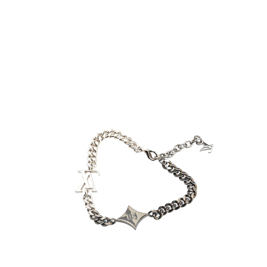 Louis Vuitton Silver Plated LV Instinct Bracelet - Back view