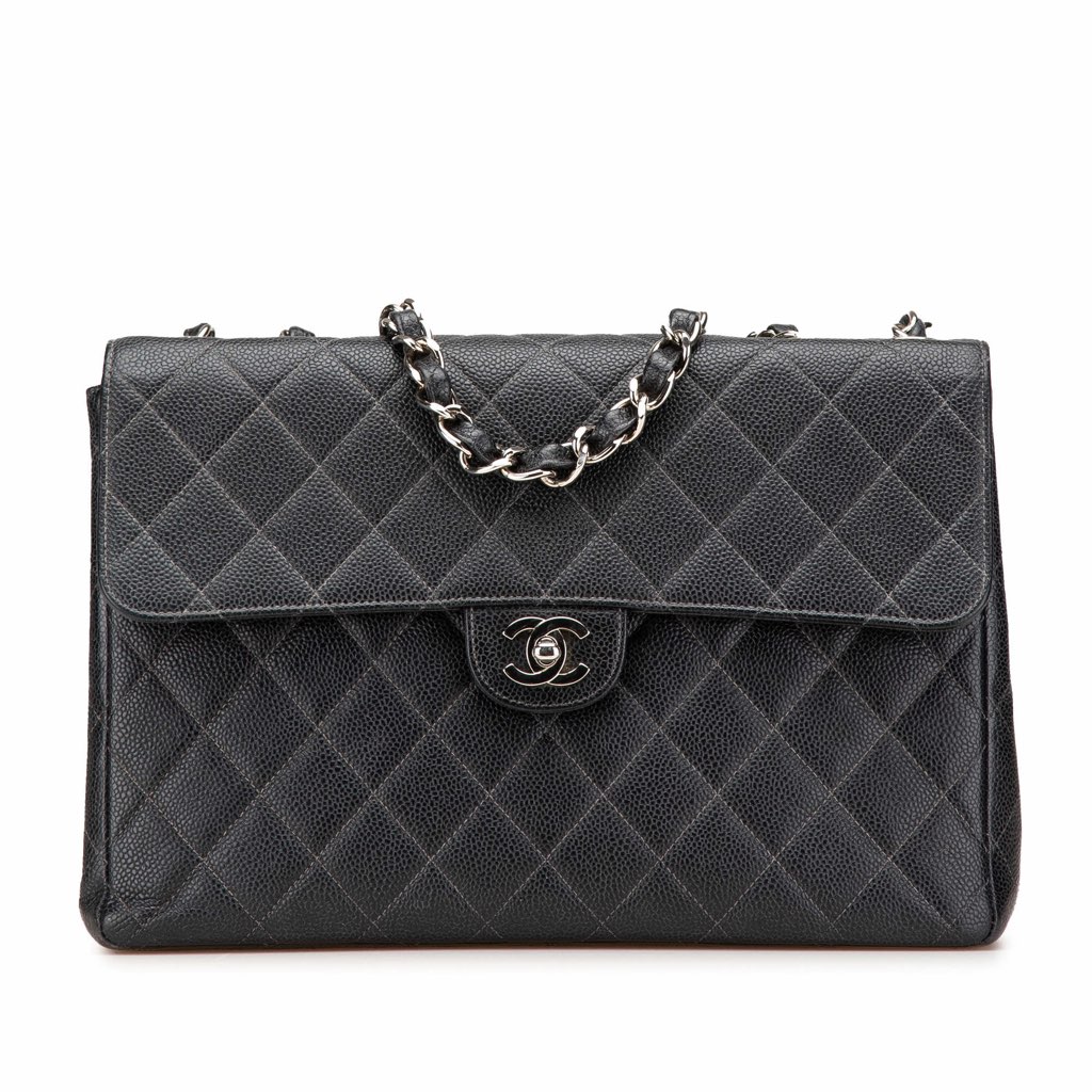 Chanel Jumbo Quilted Caviar Single Flap