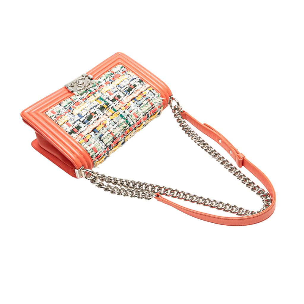 Chanel Small Tweed and Lambskin Boy Flap - Image 14