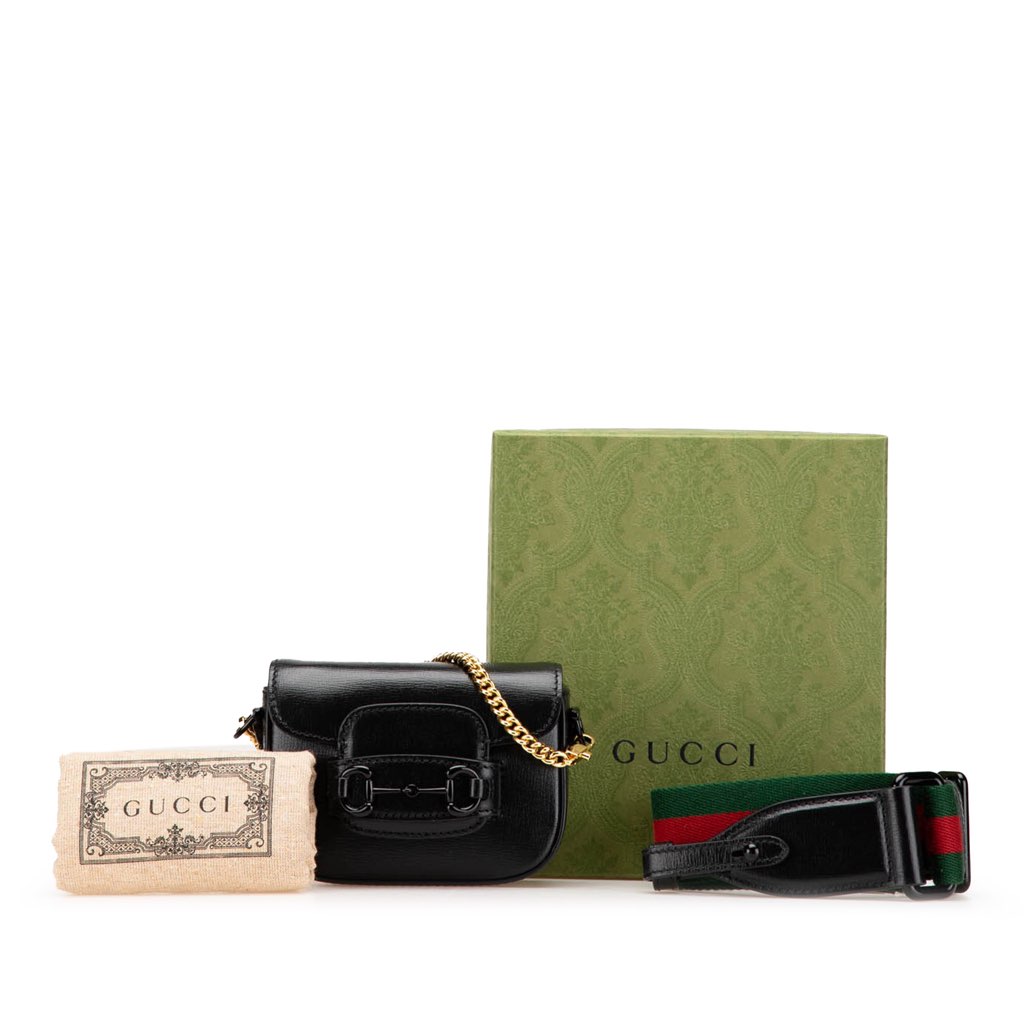 Gucci Mini Leather Horsebit 1955 Web Satchel - Image 13