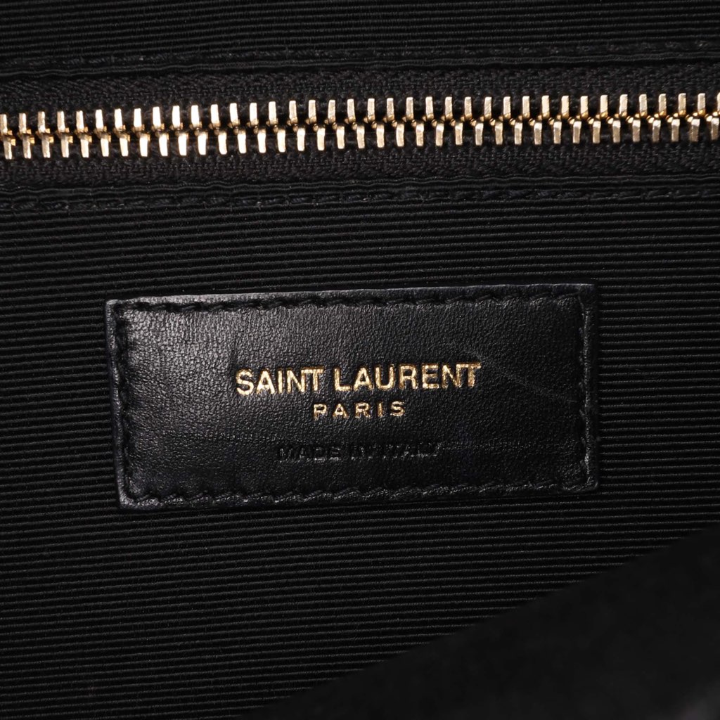 Saint Laurent Large Grain de Poudre Monogram Chevron Envelope Bag - 5