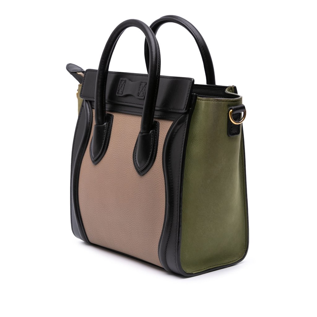 Celine Nano Tricolor Grained Calfskin and Nubuck Luggage Tote - 2