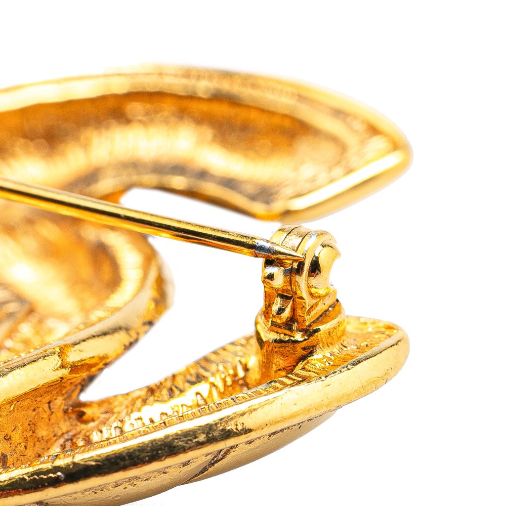 Chanel Gold Plated CC Quilted Brooch - 4