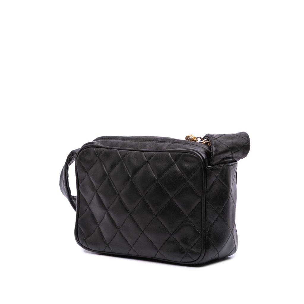 Chanel Mini Quilted Lambskin Camera Crossbody - Back view