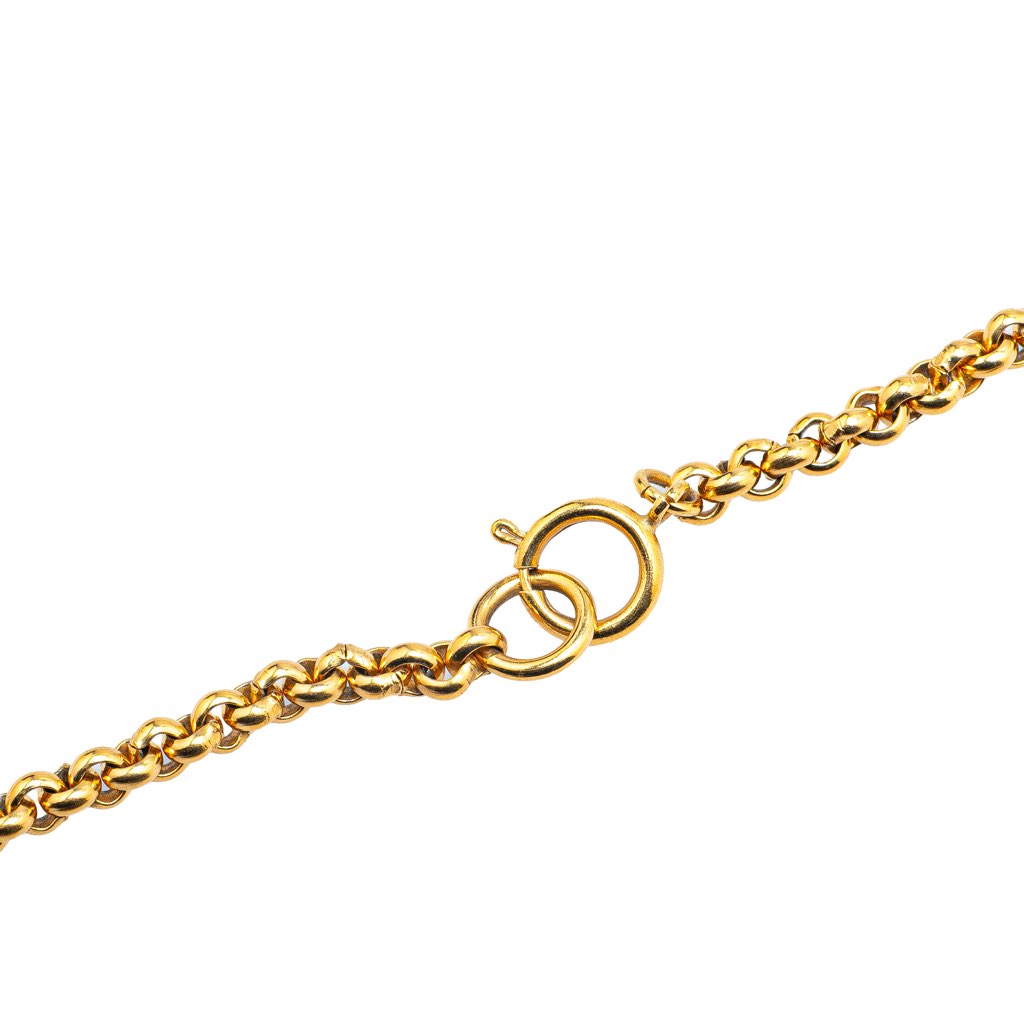 Chanel Gold Plated CC Heart Pendant Necklace - 3
