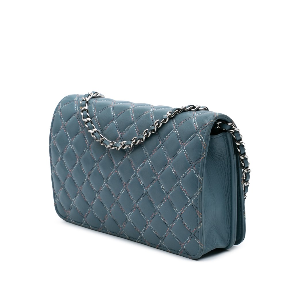 Chanel Quilted Lambskin Double Stitch Wallet On Chain - 2
