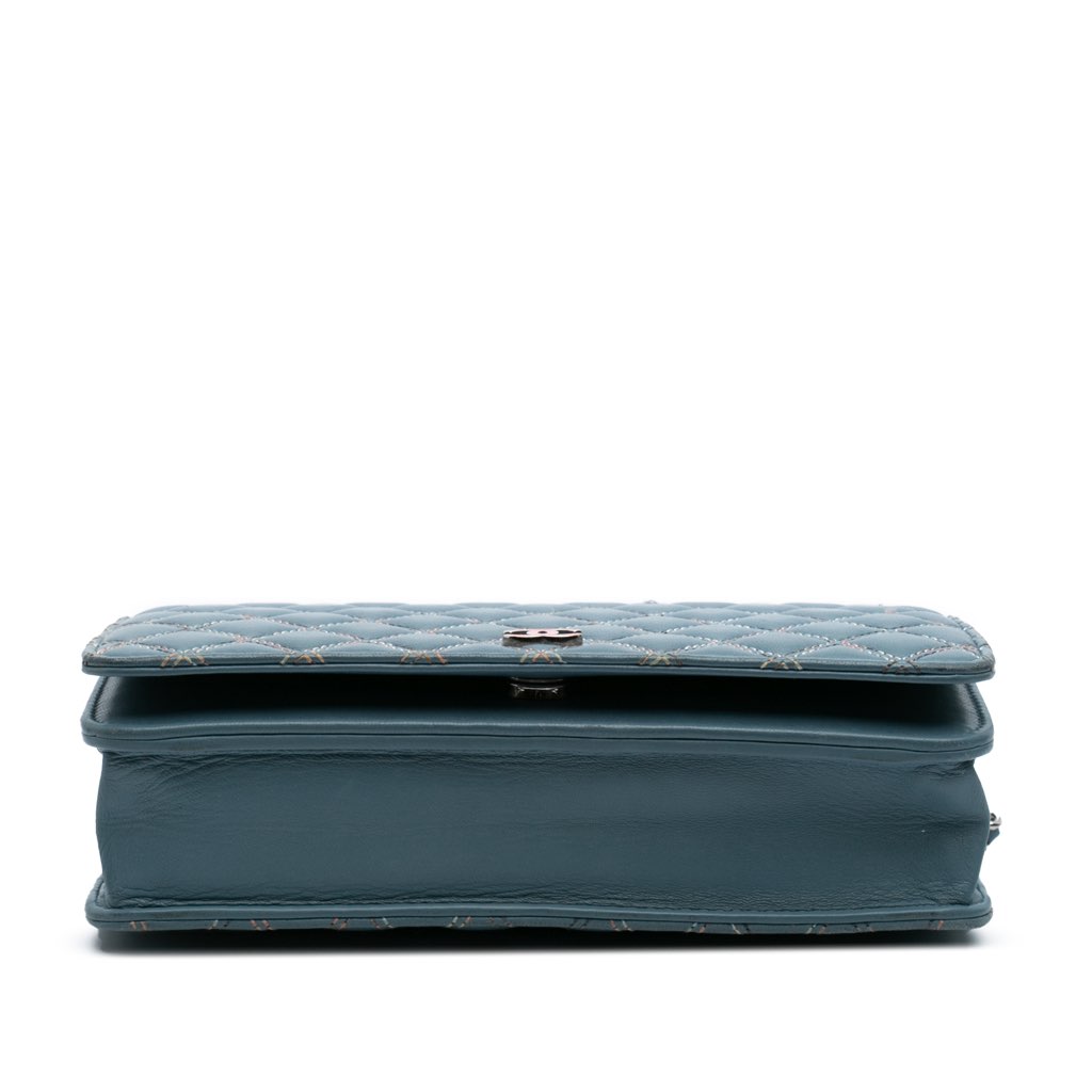 Chanel Quilted Lambskin Double Stitch Wallet On Chain - 3