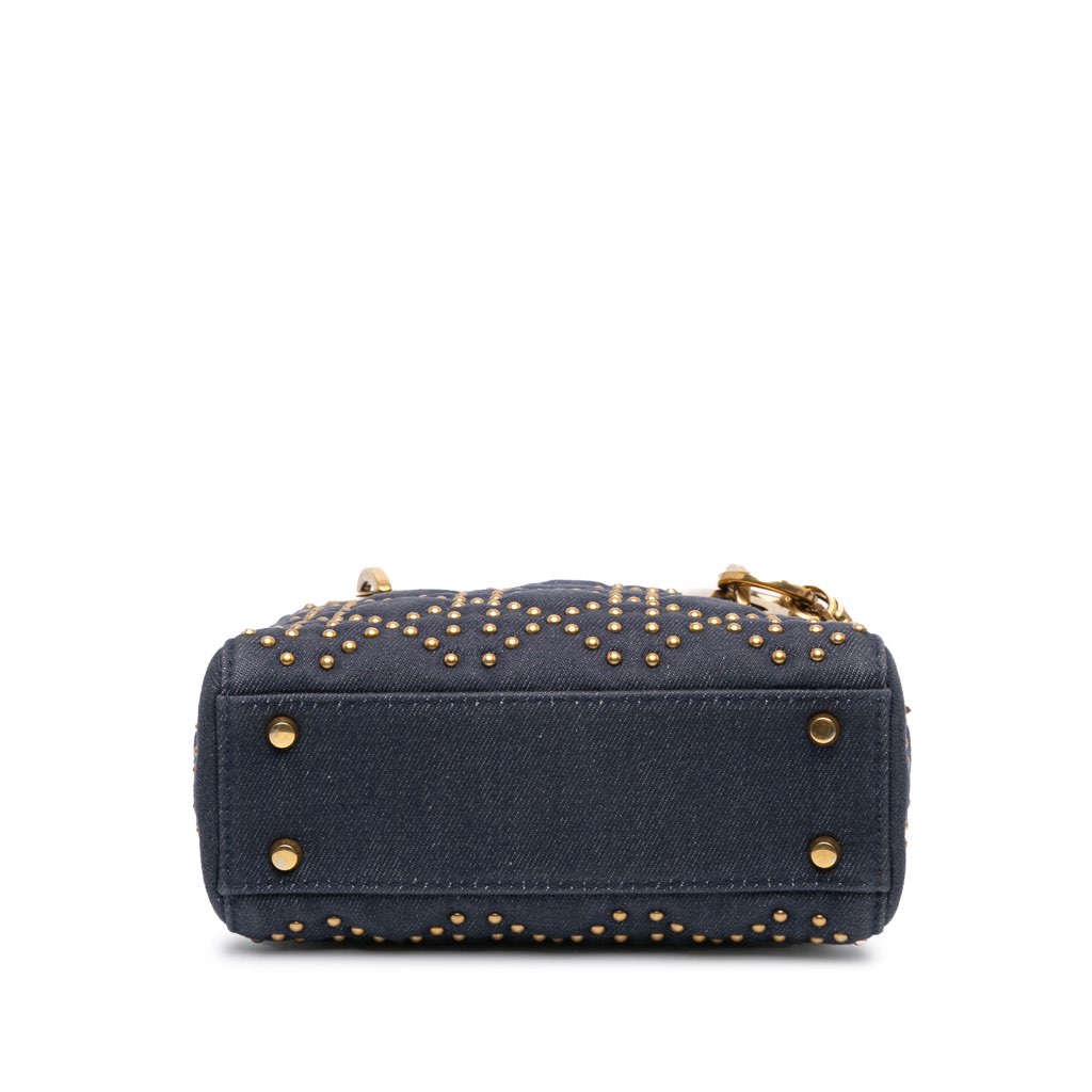 Dior Mini Denim Cannage Studded Supple Lady Dior - 3
