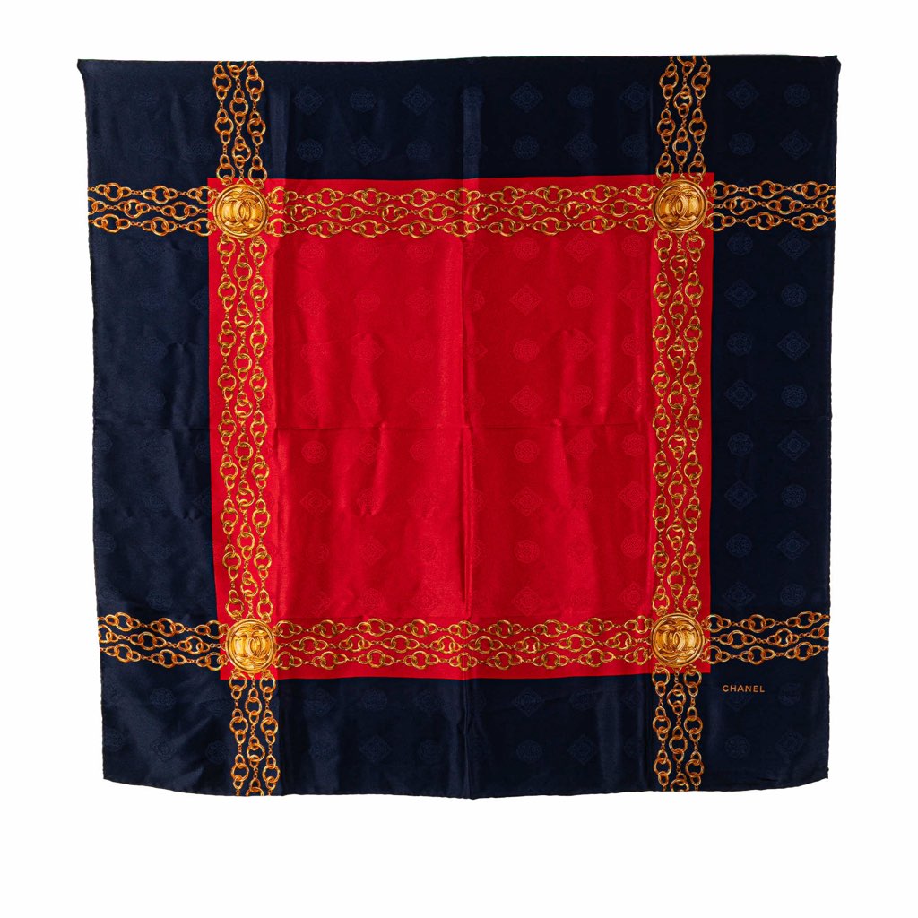 Chanel CC Chain Silk Scarf