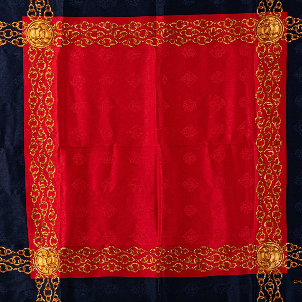 Chanel CC Chain Silk Scarf - Back view