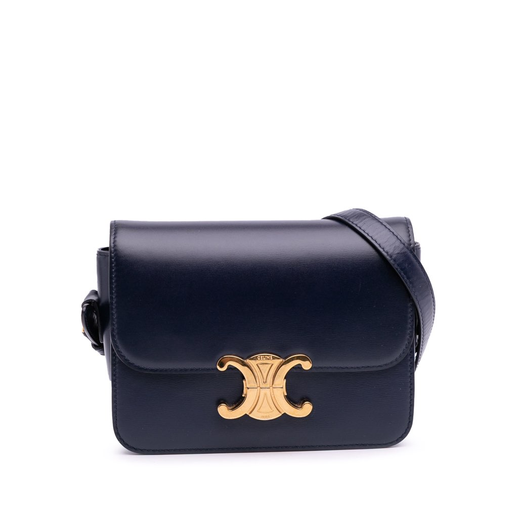 Celine Teen Shiny Calfskin Triomphe Crossbody