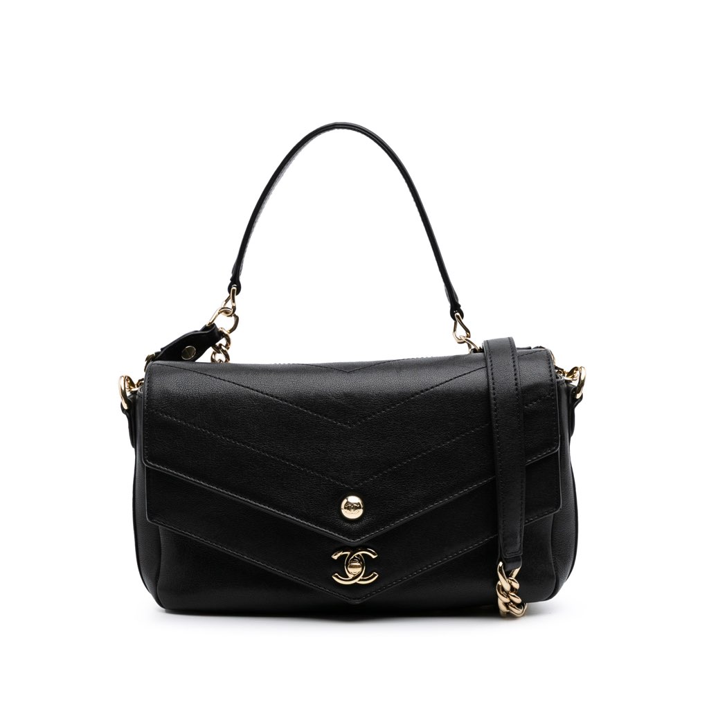 Chanel Mini Quilted Sheepskin Double Chevron Flap