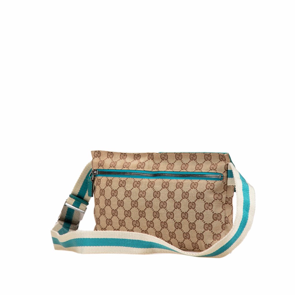 Gucci GG Canvas Web Double Pocket Belt Bag - 2