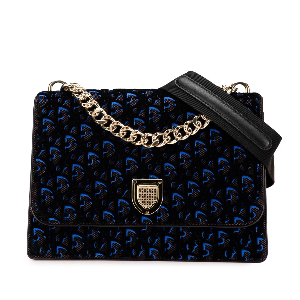 Dior Oblique Velvet Diorama Satchel