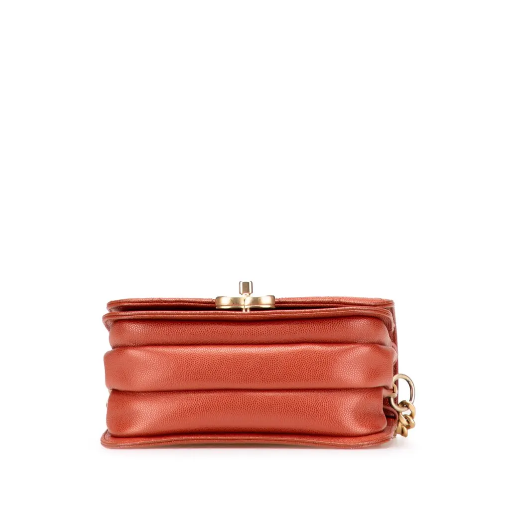 Chanel Mini CC Quilted Caviar Messenger Single Flap Red Leather Very good - Inside View