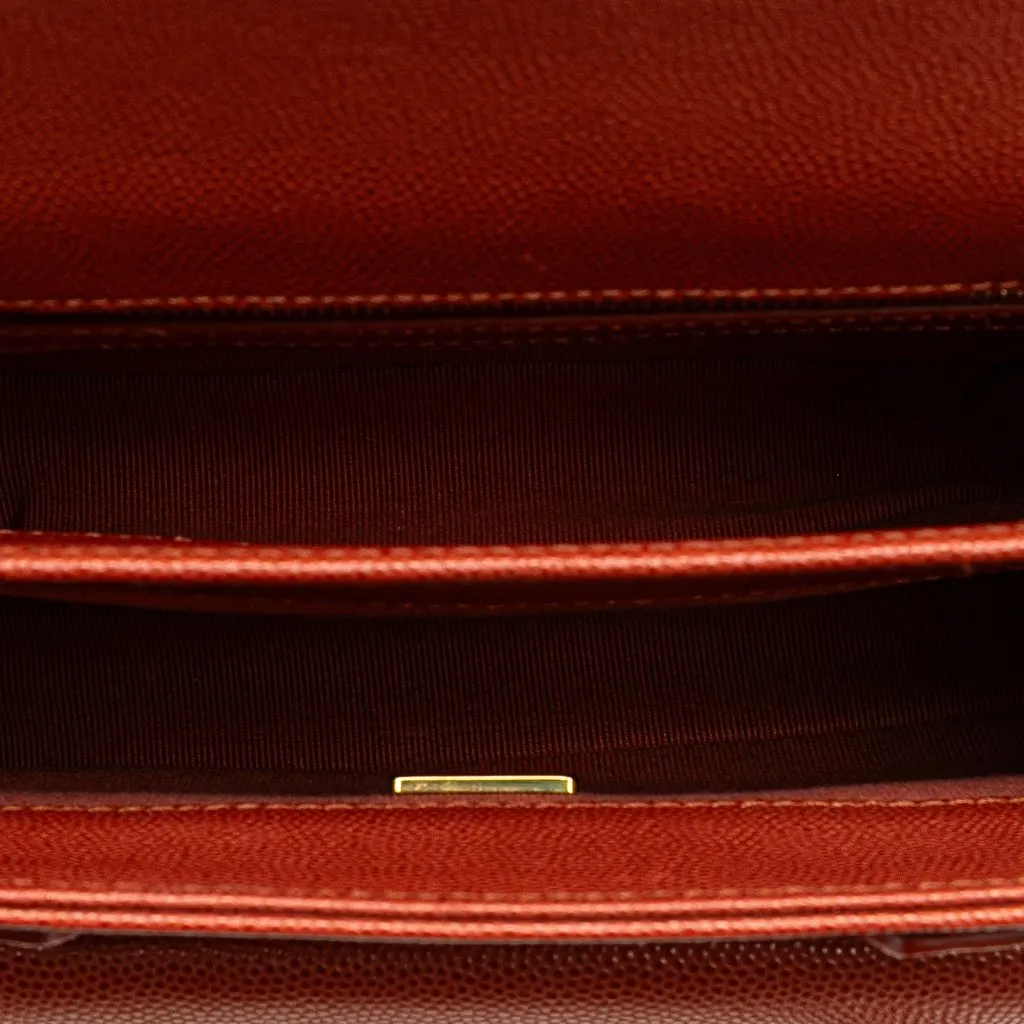 Chanel Mini CC Quilted Caviar Messenger Single Flap Red Leather Very good - Model View