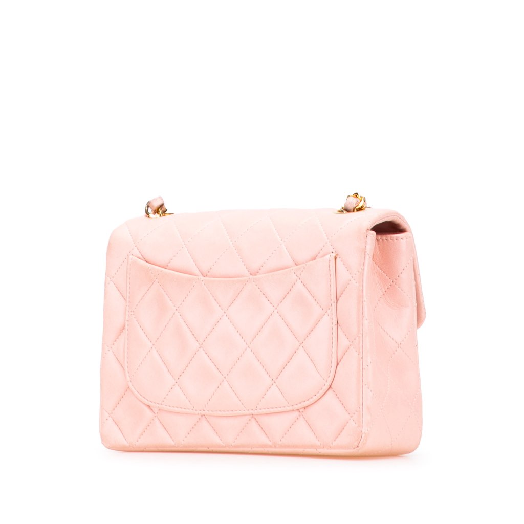 Chanel Mini Square Classic Lambskin Single Flap - Back view